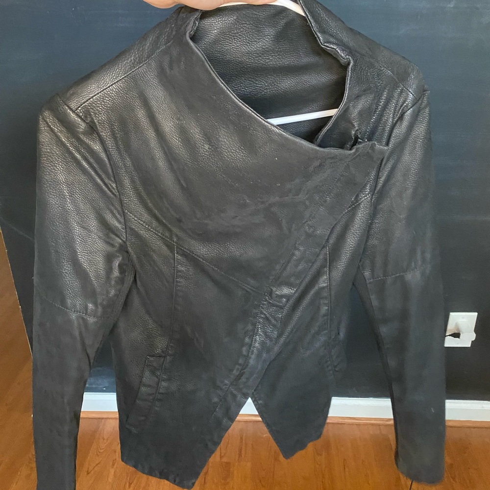 Divided H&M Cropped Faux Leather Jacket